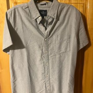 Grey American Eagle Short Sleeve Button Down - Men’s Large - New - Never Worn